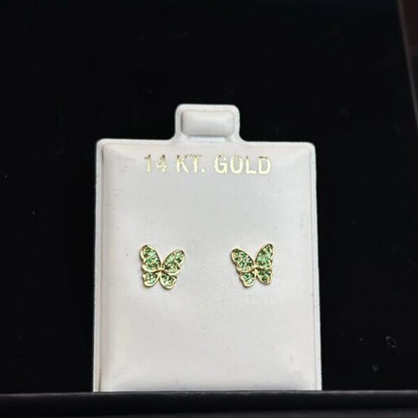 Colección de Joyería Aretes Oro14 Kt Figura Mariposa