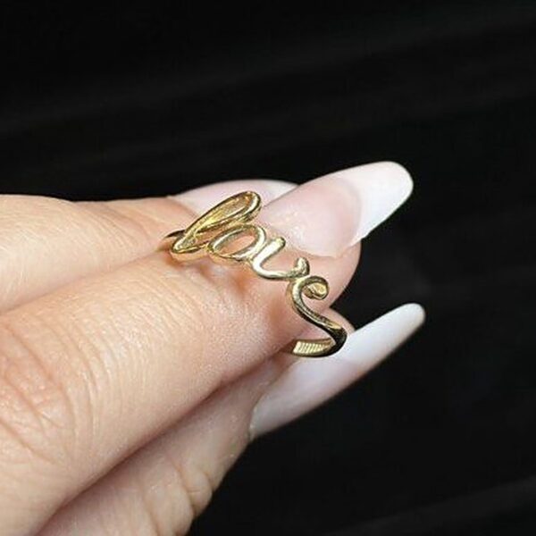 Colección de Joyería Anillo Oro14 Kt Figura Love