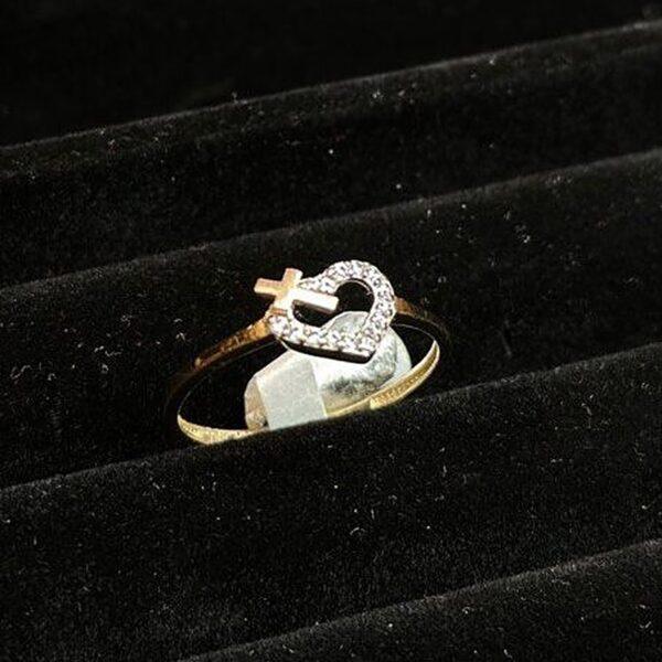 Colección de Joyería Anillo Oro14 Kt Figura Corazón