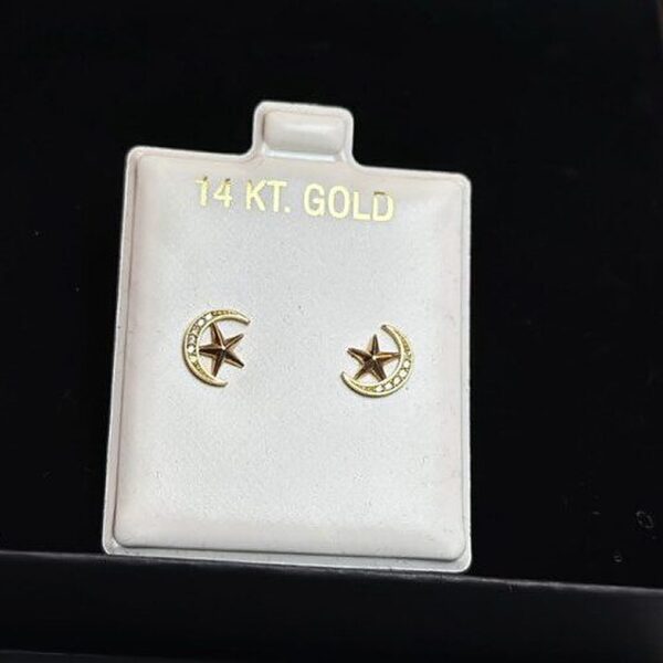 Colección de Joyería Aretes Oro14 Kt Figura Luna
