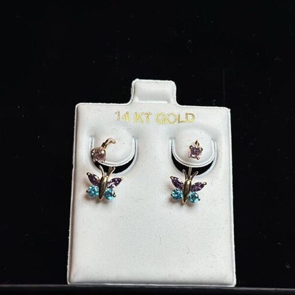 Colección de Joyería Aretes Oro14 Kt Figura Mariposa