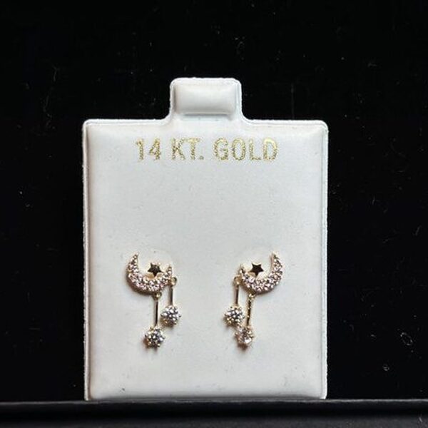 Colección de Joyería Aretes Oro14 Kt Figura Luna