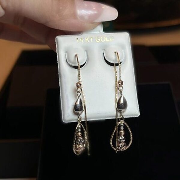 Colección de Joyería Aretes Colgantes Oro14 Kt
