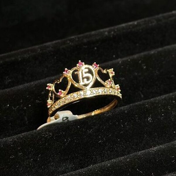Colección de Joyería Anillo Oro14 Kt Figura Corona
